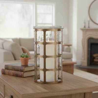 Aurelia Wavy Glass Hurricane Candle Holder - 12"